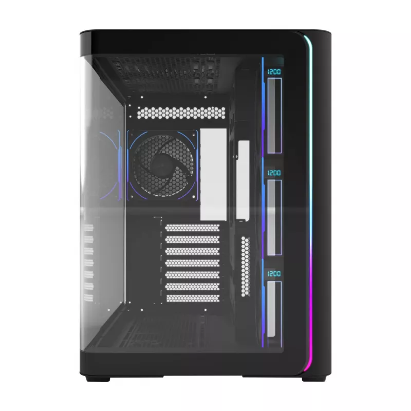FSP M580-BP Plus korpus Midi Tower mITX, mATX must ARGB, Midi Tower, PC, must, ATX, micro ATX, Mini-ITX, klaas, SPCC, 16 cm