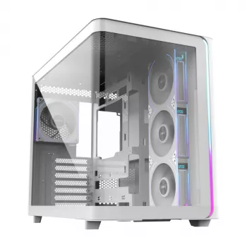 FSP M580-WP Plus korpus Midi Tower mITX, mATX valge ARGB, Midi Tower, PC, valge, ATX, micro ATX, Mini-ITX, klaas, SPCC, 16 cm