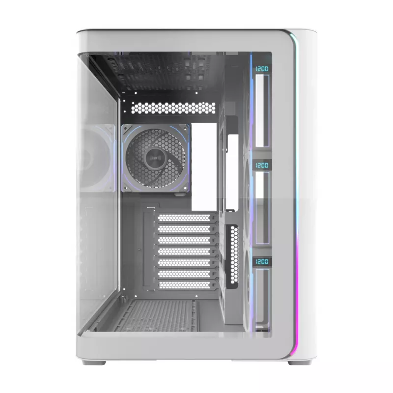 FSP M580-WP Plus korpus Midi Tower mITX, mATX valge ARGB, Midi Tower, PC, valge, ATX, micro ATX, Mini-ITX, klaas, SPCC, 16 cm