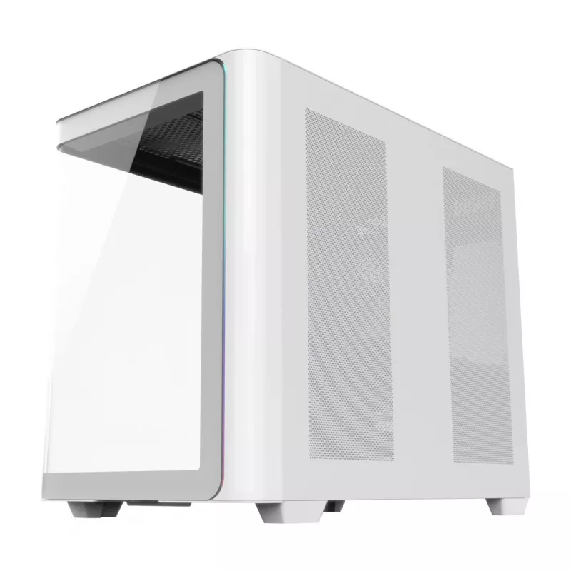 FSP M580-WP Plus korpus Midi Tower mITX, mATX valge ARGB, Midi Tower, PC, valge, ATX, micro ATX, Mini-ITX, klaas, SPCC, 16 cm