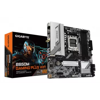 GIGABYTE B650M GAMING PLUS WIFI emaplaat - AMD Ryzen 9000 protsessoritele, 5+2+2 faasi VRM, kuni 8000MHz DDR5, 2xPCIe 4.0 M.2, 2.5GbE LAN, WIFI 6E, USB 3.2 Gen 1