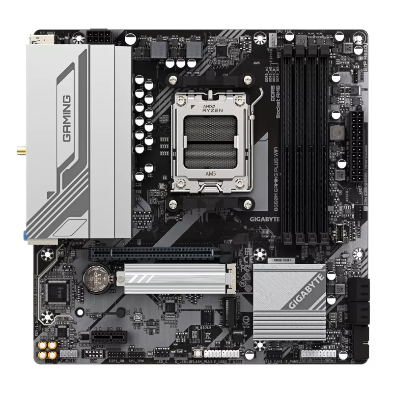 GIGABYTE B650M GAMING PLUS WIFI emaplaat - AMD Ryzen 9000 protsessoritele, 5+2+2 faasi VRM, kuni 8000MHz DDR5, 2xPCIe 4.0 M.2, 2.5GbE LAN, WIFI 6E, USB 3.2 Gen 1