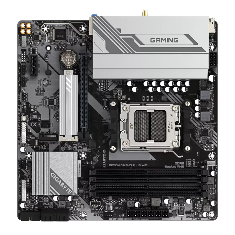 GIGABYTE B650M GAMING PLUS WIFI emaplaat - AMD Ryzen 9000 protsessoritele, 5+2+2 faasi VRM, kuni 8000MHz DDR5, 2xPCIe 4.0 M.2, 2.5GbE LAN, WIFI 6E, USB 3.2 Gen 1