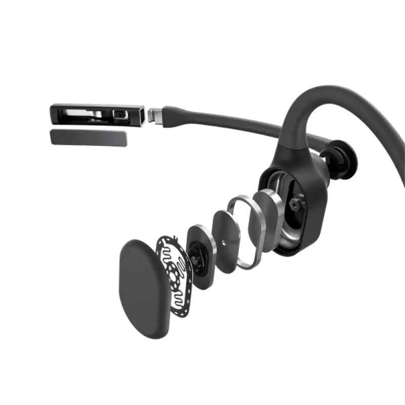 SHOKZ C110-AI-BK-EN kõrvaklapid-peakomplekt Juhtmevaba Kõrvahaak Kontor/Kõnekeskus Bluetooth Must