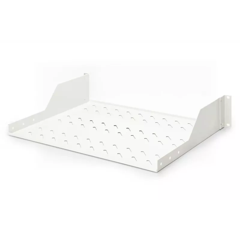 DIGITUS 2U riiulile paigaldatav fikseeritud ventileeritav riiul, värvus hall (RAL 7035), kuni 25 kg, 85x483x350 mm