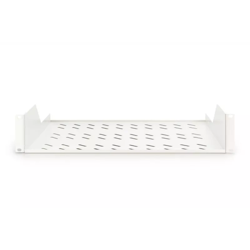 DIGITUS 2U riiulile paigaldatav fikseeritud ventileeritav riiul, värvus hall (RAL 7035), kuni 25 kg, 85x483x350 mm