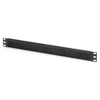 DIGITUS 1U kaabliharjaga halduspaneel 44x483x11 mm, harja suurus 27x423 mm, värv must (RAL 9005)