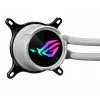 Vedelikjahutuskomplekt ASUS ROG Strix LC III 360 ARGB valge väljaanne — 360 mm radiaator, 3x 120 mm ARGB ventilaatorid, LCD-ekraan, vasest alus