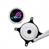 Vedelikjahutuskomplekt ASUS ROG Strix LC III 360 ARGB valge väljaanne — 360 mm radiaator, 3x 120 mm ARGB ventilaatorid, LCD-ekraan, vasest alus