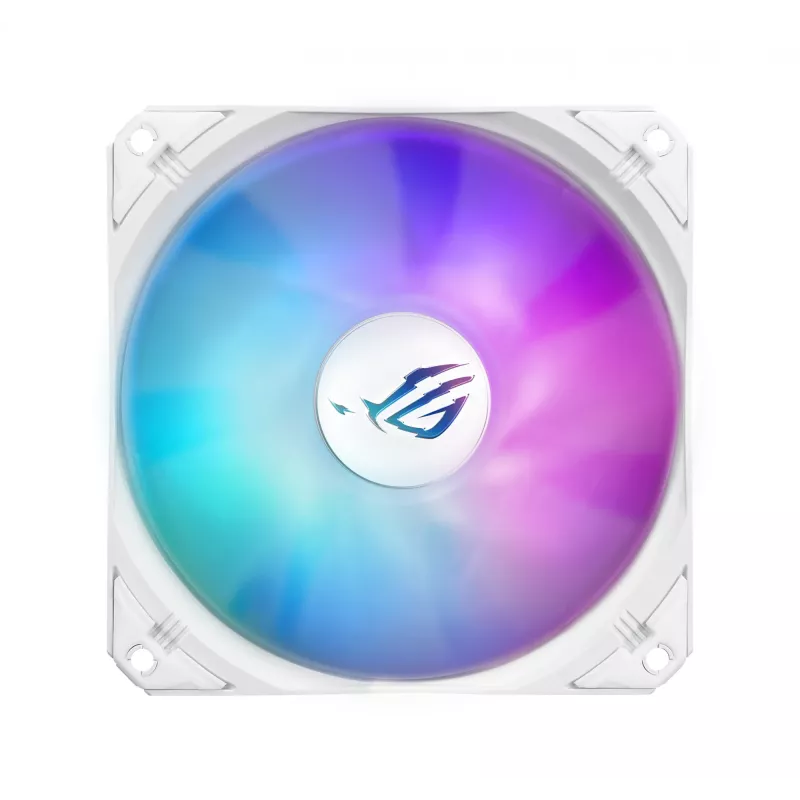 Vedelikjahutuskomplekt ASUS ROG Strix LC III 360 ARGB valge väljaanne — 360 mm radiaator, 3x 120 mm ARGB ventilaatorid, LCD-ekraan, vasest alus