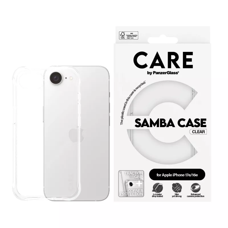 Cover PanzerGlass CARE by moodne ümbris Samba Transparent iPhone 16e