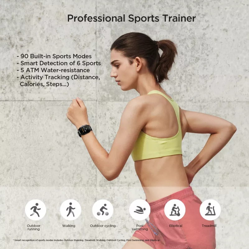 Amazfit GTS 2 4,19 cm (1,65 tolli) AMOLED 43 mm Digitaalne 348 x 442 pikslit Puuteekraan Must Wi-Fi GPS (satelliit)