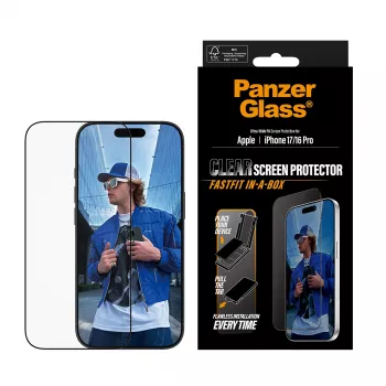 PanzerGlass® ekraanikaitse iPhone 17 | iPhone 16 Pro | Ultra-Wide Fit koos FASTFIT IN-A-BOX süsteemiga