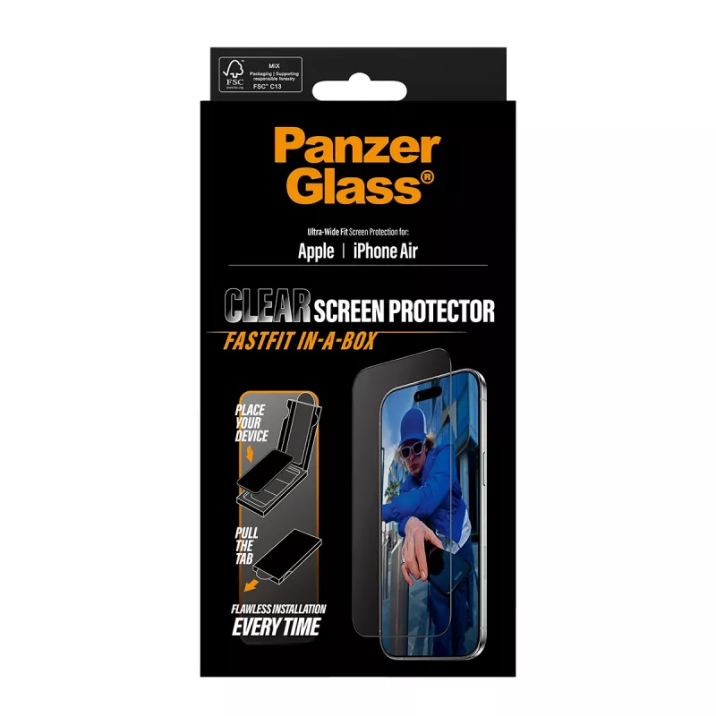PanzerGlass ® Ekraanikaitse iPhone Air | Ultra-Wide Fit koos FASTFIT IN-A-BOX