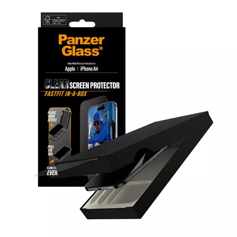 PanzerGlass ® Ekraanikaitse iPhone Air | Ultra-Wide Fit koos FASTFIT IN-A-BOX
