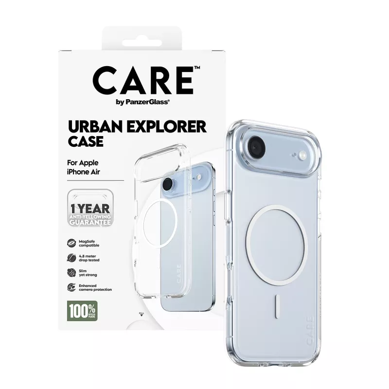 Kaitseümbris PanzerGlass CARE by Flagship Case Transparent Urban Explorer White MagSafe iPhone 17 Air