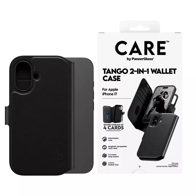PanzerGlass CARE™ by ® Tango 2-in-1 rahakotiga ümbris koos MagSafe'iga iPhone 17