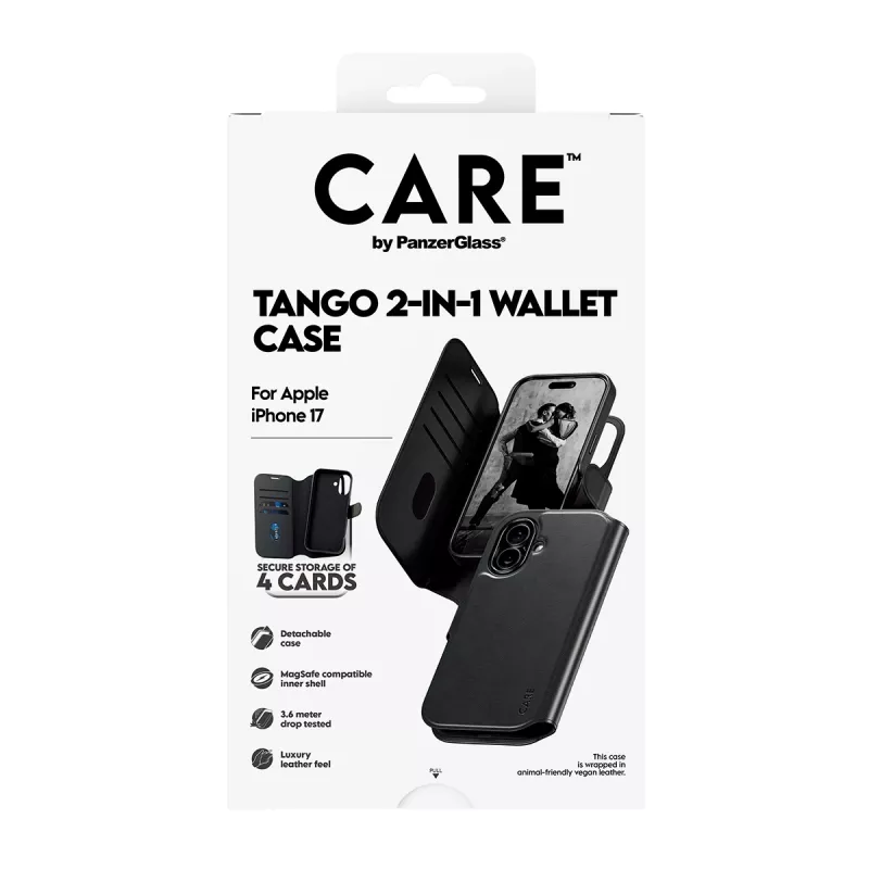 PanzerGlass CARE™ by ® Tango 2-in-1 rahakotiga ümbris koos MagSafe'iga iPhone 17