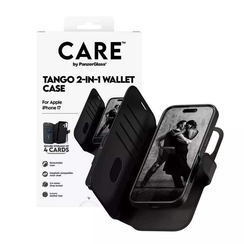 PanzerGlass CARE™ by ® Tango 2-in-1 rahakotiga ümbris koos MagSafe'iga iPhone 17