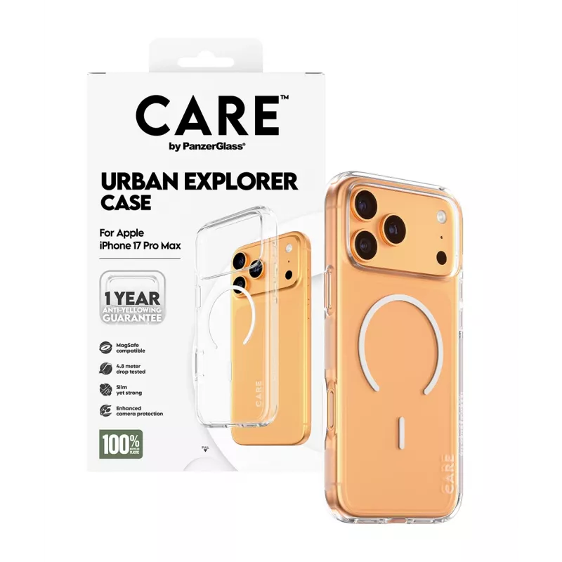 Kaitseümbris PanzerGlass CARE by Flagship Case Transparent Urban Explorer White MagSafe iPhone 17 Pro Max
