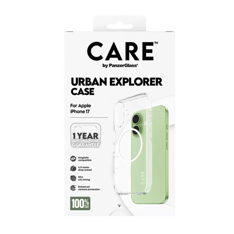 PanzerGlass CARE™ by ® Urban Explorer ümbris läbipaistev valge MagSafe iPhone 17