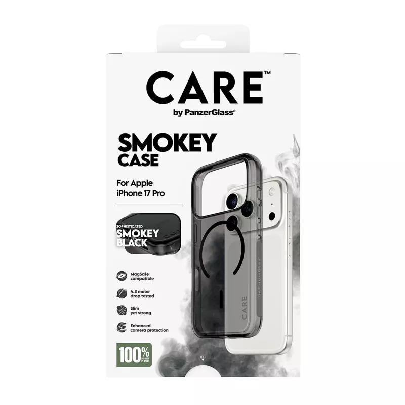 Kaitsekate PanzerGlass CARE™ Urban Explorer Smokey musta MagSafe'iga, iPhone 17 Pro jaoks (TPU, must)