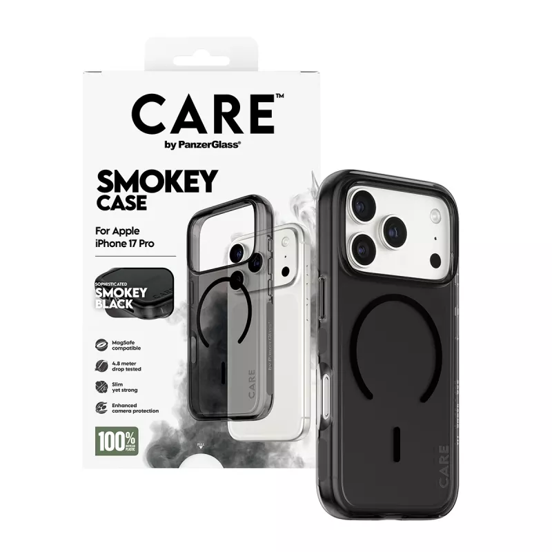 Kaitsekate PanzerGlass CARE™ Urban Explorer Smokey musta MagSafe'iga, iPhone 17 Pro jaoks (TPU, must)