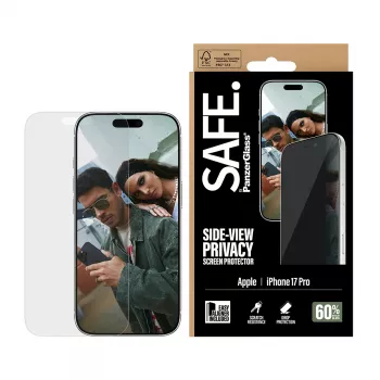 PanzerGlass SAFE. by ® 2-Way Privacy ekraanikaitse iPhone 17 Pro | Ultra-Wide Fit koos EasyAligneriga