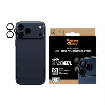 PanzerGlass® Hoops® Kaamera objektiivi kaitse must iPhone 17 Pro | iPhone 17 Pro Max | iPhone 16 Pro | 16 Pro Max