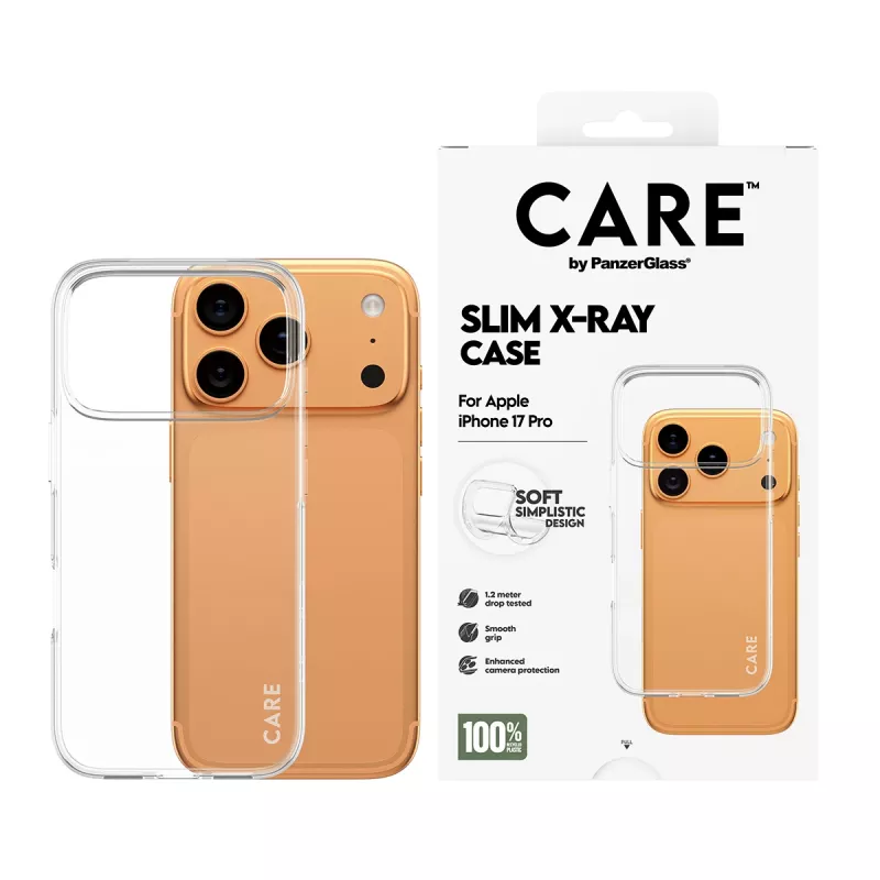 Kaitsev telefonikate PanzerGlass CARE moodne ümbris Transparent X‑Ray Soft Basic iPhone 17 Pro jaoks