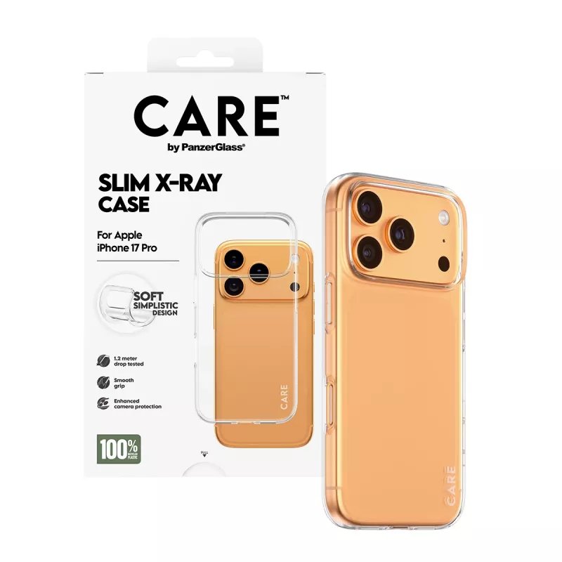 Kaitsev telefonikate PanzerGlass CARE moodne ümbris Transparent X‑Ray Soft Basic iPhone 17 Pro jaoks