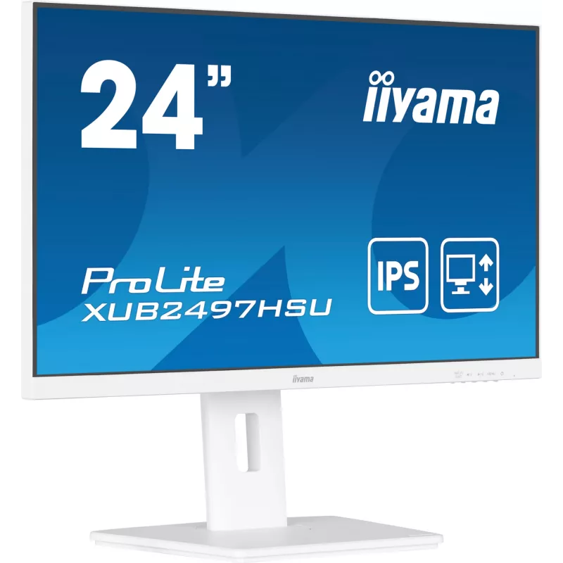 iiyama ProLite XUB2497HSU-W2 arvutimonitor 60,5 cm (23,8 tolli) 1920 x 1080 pikslit Full HD LED Valge