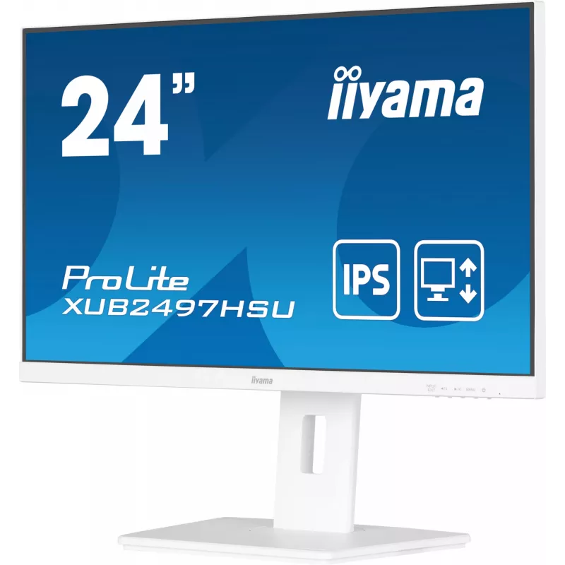 iiyama ProLite XUB2497HSU-W2 arvutimonitor 60,5 cm (23,8 tolli) 1920 x 1080 pikslit Full HD LED Valge