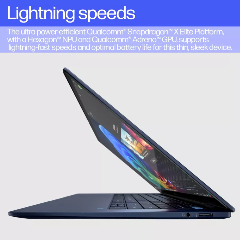 HP EliteBook Ultra G1q AI PC Copilot+ PC Snapdragon X1E-78-100 Sülearvuti 35,6 cm (14 tolli) puuteekraan 2.2K 16 GB LPDDR5x-SDRAM 512 GB SSD Wi-Fi 6E (802.11ax) Windows 11 Pro Sinine
