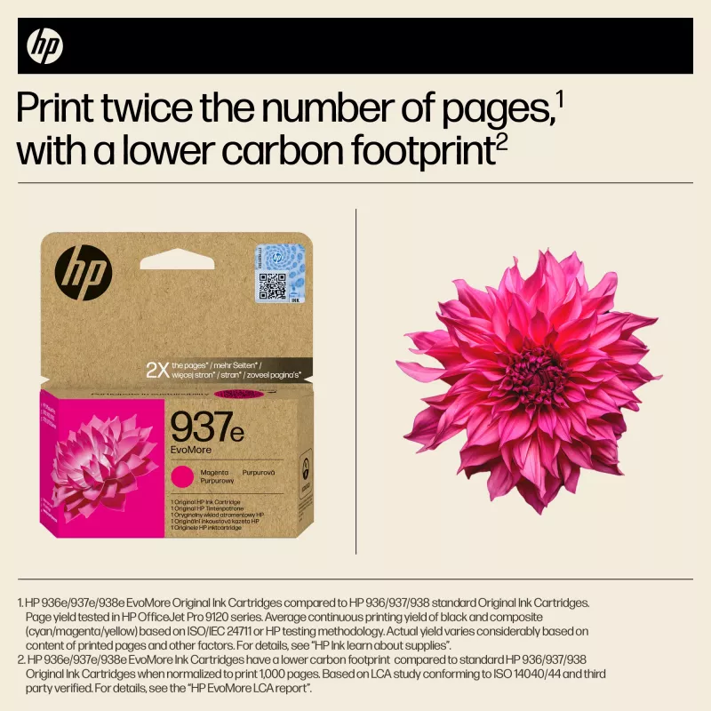 HP 937e EvoMore magenta originaal tindikassett