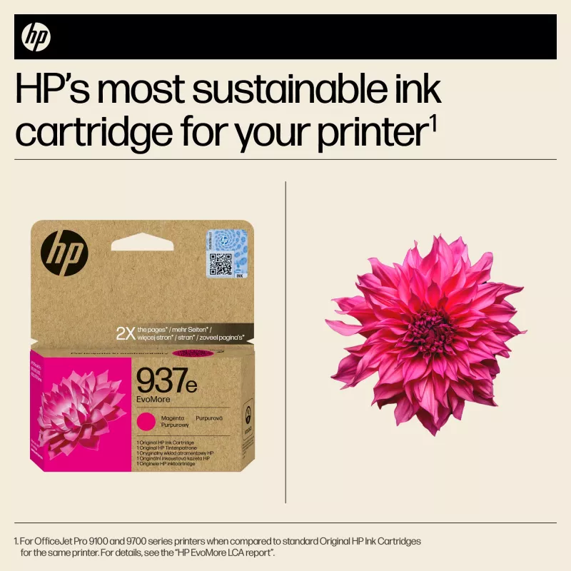 HP 937e EvoMore magenta originaal tindikassett