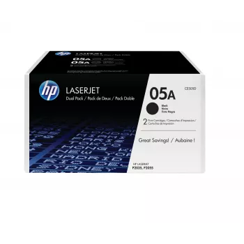 HP 05A 2-pakend must originaal LaserJet toonerikassetid, 4600 lehekülge, must, 2 tk