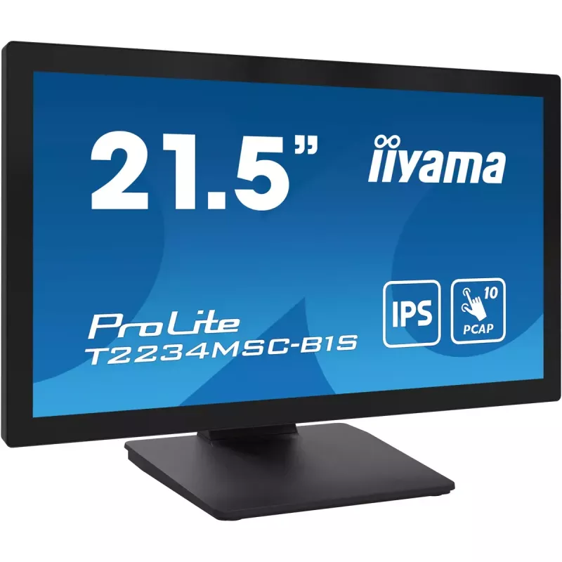 iiyama ProLite T2234MSC-B1S arvutimonitor 54,6 cm (21,5 tolli) 1920 x 1080 pikslit Full HD puuteekraaniga must