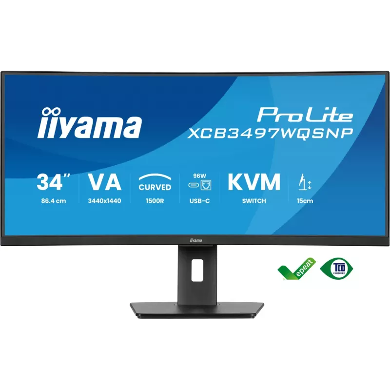 iiyama ProLite XCB3497WQSNP-B1 arvutimonitor 86,4 cm (34 tolli) 3440 x 1440 pikslit UltraWide Quad HD LED must