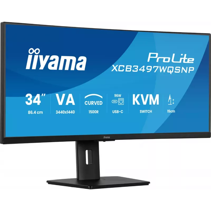 iiyama ProLite XCB3497WQSNP-B1 arvutimonitor 86,4 cm (34 tolli) 3440 x 1440 pikslit UltraWide Quad HD LED must