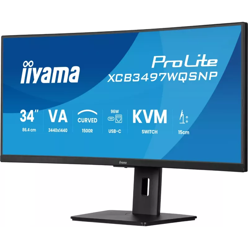 iiyama ProLite XCB3497WQSNP-B1 arvutimonitor 86,4 cm (34 tolli) 3440 x 1440 pikslit UltraWide Quad HD LED must