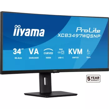 iiyama ProLite XCB3497WQSNP-B1 arvutimonitor 86,4 cm (34 tolli) 3440 x 1440 pikslit UltraWide Quad HD LED must
