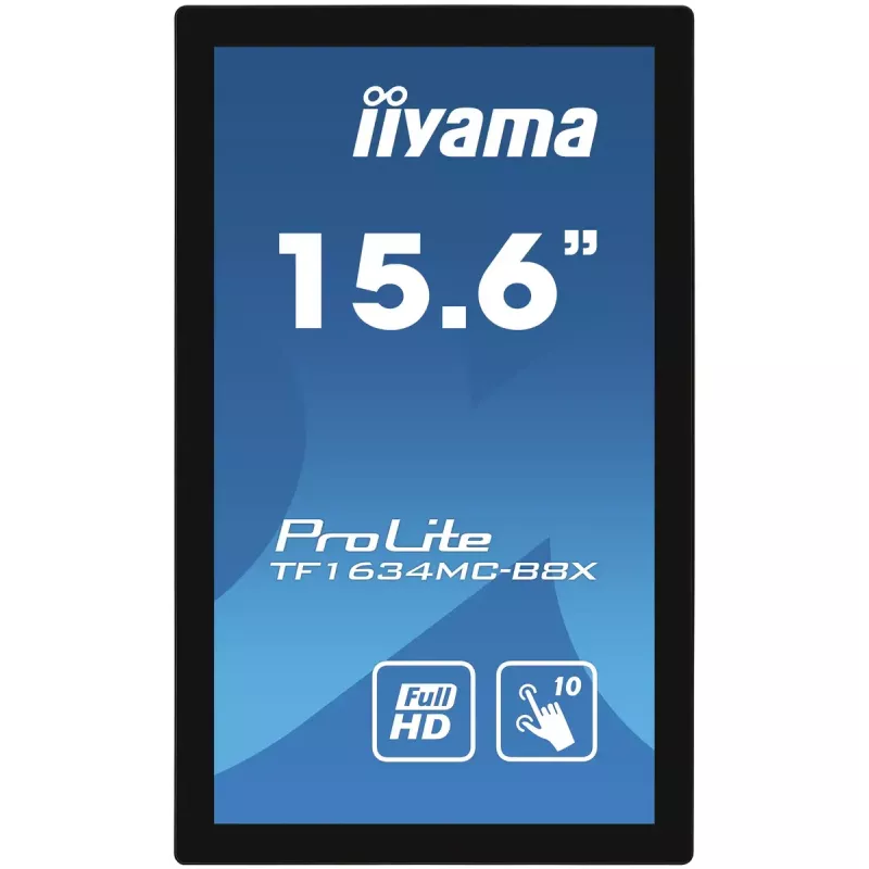 iiyama ProLite TF1634MC-B8X arvutimonitor 39,6 cm (15,6 tolli) 1920 x 1080 pikslit Full HD LED puuteekraaniga mitme kasutaja jaoks, must