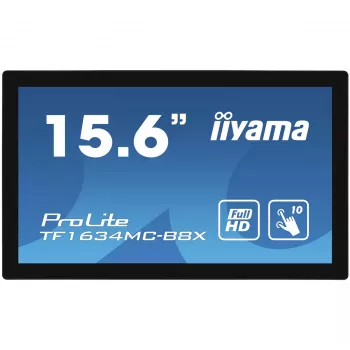 iiyama ProLite TF1634MC-B8X arvutimonitor 39,6 cm (15,6 tolli) 1920 x 1080 pikslit Full HD LED puuteekraaniga mitme kasutaja jaoks, must