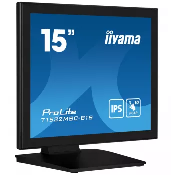 iiyama ProLite T1532MSC-B1S arvutimonitor 38,1 cm (15 tolli) 1024 x 768 pikslit XGA LCD puuteekraan Must