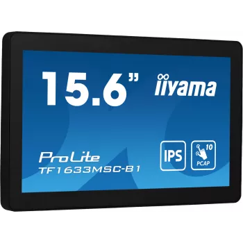 iiyama ProLite TF1633MSC-B1 arvutimonitor 39,6 cm (15,6 tolli) 1920 x 1080 pikslit Full HD puuteekraan Must