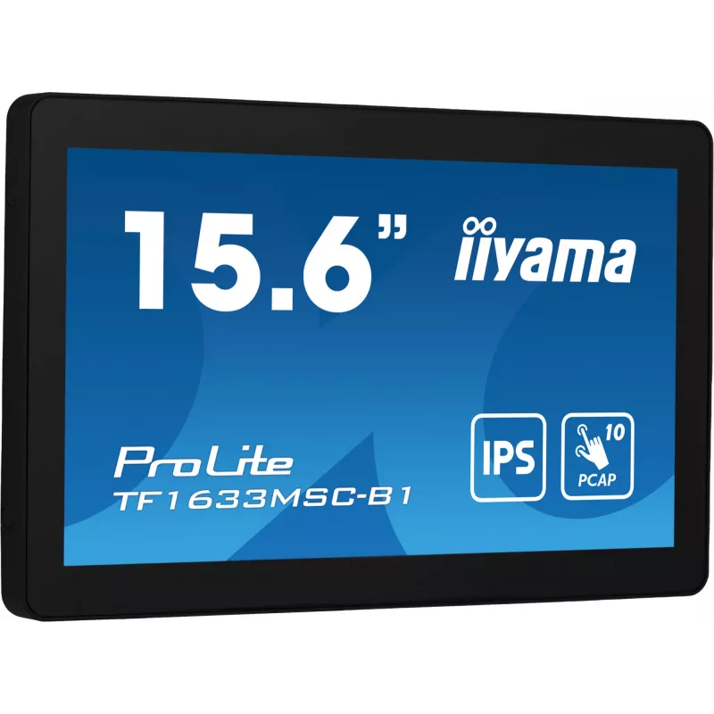iiyama ProLite TF1633MSC-B1 arvutimonitor 39,6 cm (15,6 tolli) 1920 x 1080 pikslit Full HD puuteekraan Must