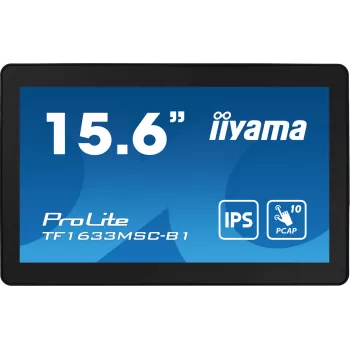 iiyama ProLite TF1633MSC-B1 arvutimonitor 39,6 cm (15,6 tolli) 1920 x 1080 pikslit Full HD puuteekraan Must