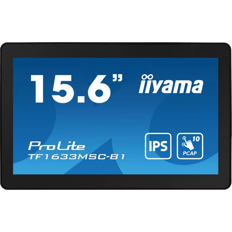 iiyama ProLite TF1633MSC-B1 arvutimonitor 39,6 cm (15,6 tolli) 1920 x 1080 pikslit Full HD puuteekraan Must
