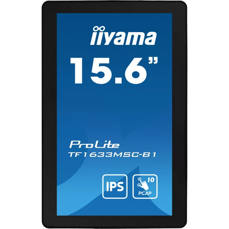 iiyama ProLite TF1633MSC-B1 arvutimonitor 39,6 cm (15,6 tolli) 1920 x 1080 pikslit Full HD puuteekraan Must